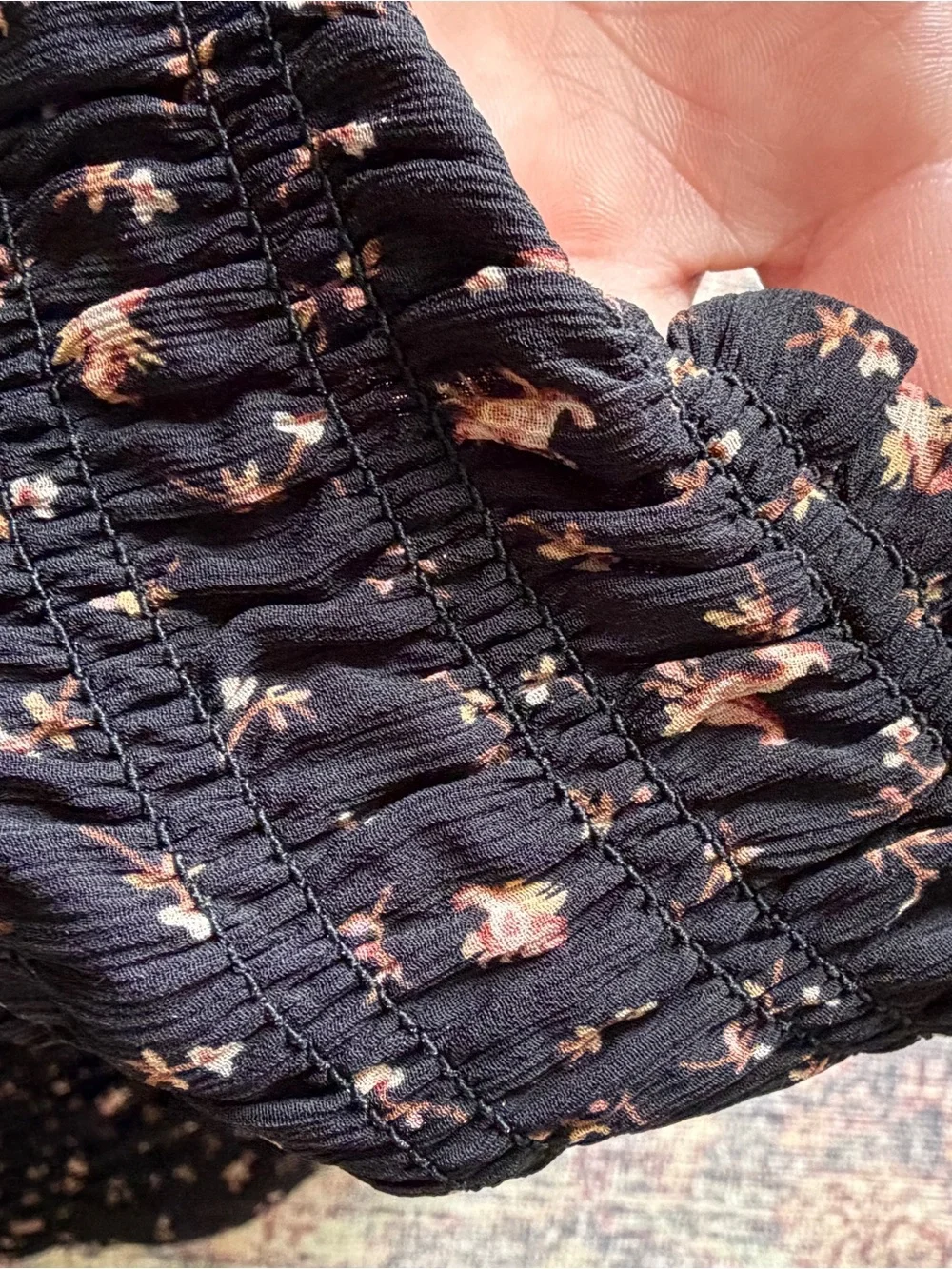 Madewell Floral Smocked Puff-Sleeve Top